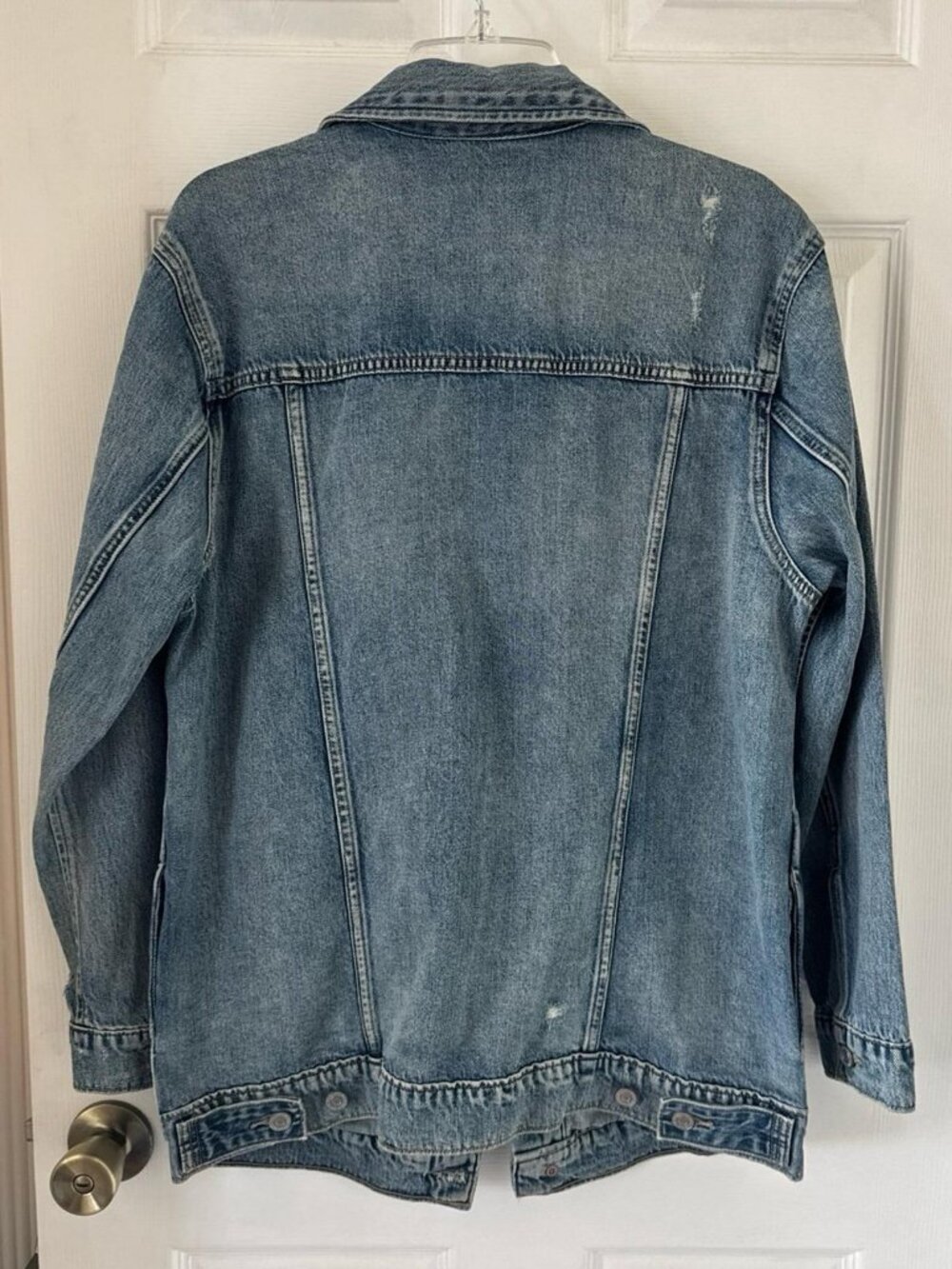 Lucky Brand NWT Oversized Denim Jean Jacket Blue Trucker Size M - Picture 5 of 7